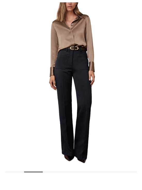 Reiss Pants - Reiss Black Boot-Cut Trousers with Patch Pockets
